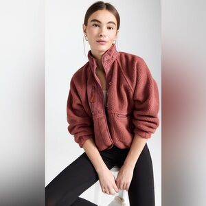 Free People Movement Hit the Slopes Fleece snap button jacket